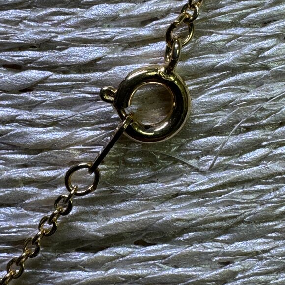 Gold Tone Necklace with pink rose filigree flower pendant 18" Chain  JW1478 - Picture 7 of 9